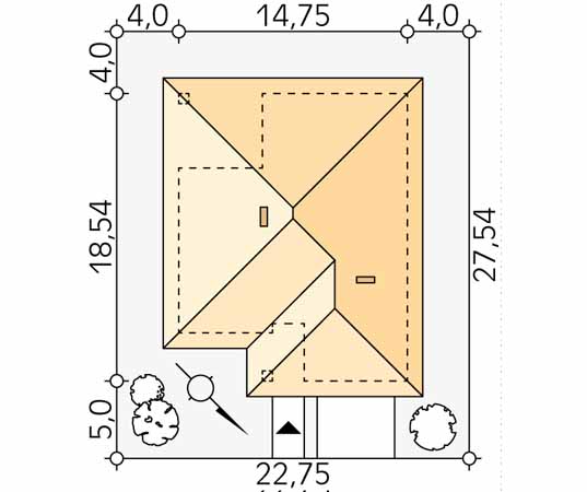 Projekt domu Decyma - usytuowanie na działce