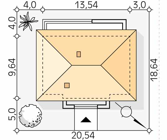 Projekt domu Decyma 10 - usytuowanie na działce