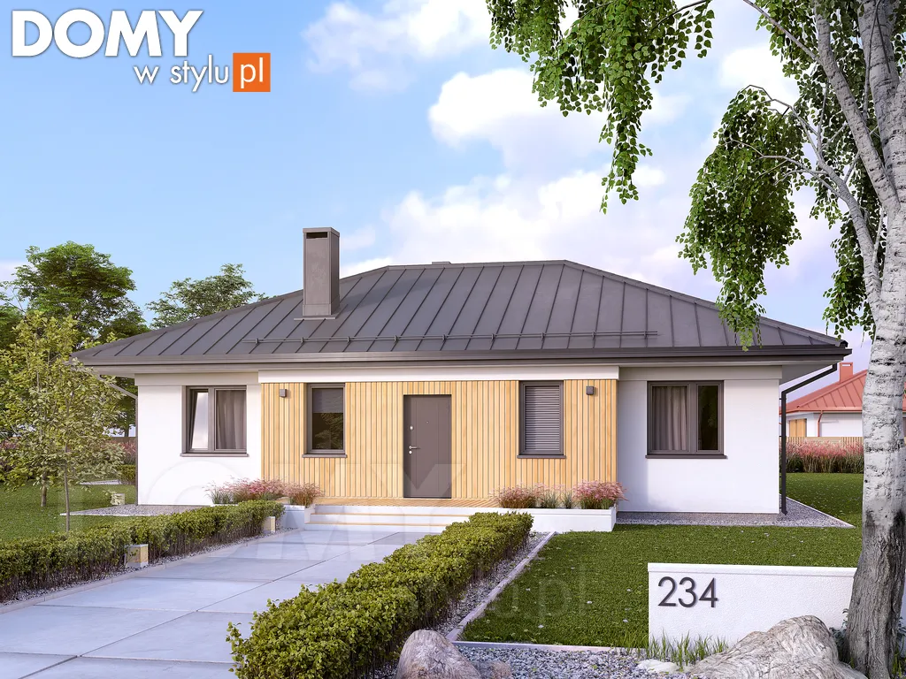 Nowoczesny projekt domu parterowego Decyma 10 - wizualizacja frontowa