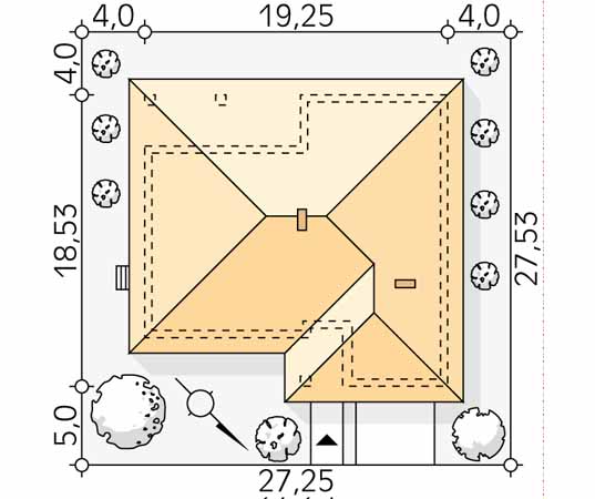 Projekt domu Decyma 14 - usytuowanie na działce