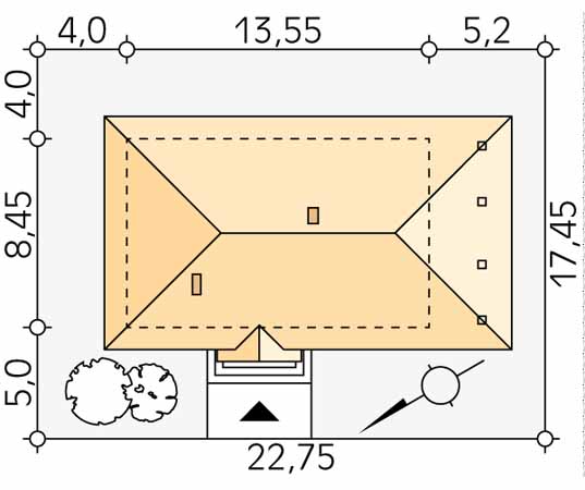 Projekt domu Decyma 3 - usytuowanie na działce