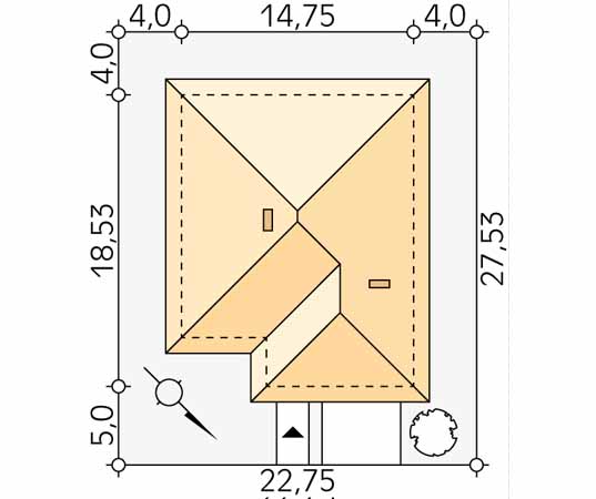 Projekt domu Decyma 9 - usytuowanie na działce