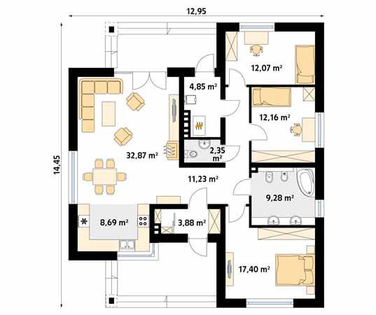 Projekt domu Dedal - rzut parteru