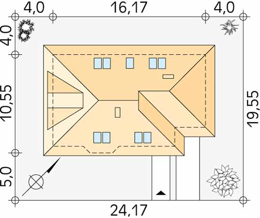 Projekt domu Delta - usytuowanie na działce