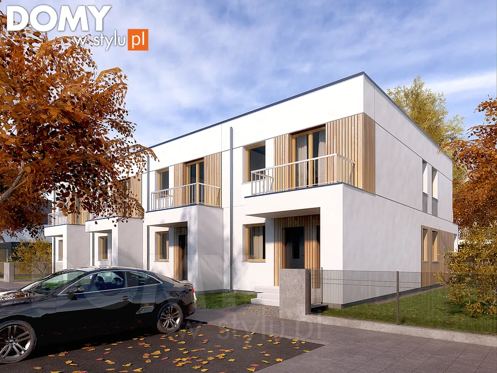 Nowoczesny projekt domu w zabudowie szeregowej Dracena - wizualizacja frontowa