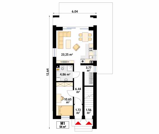 Projekt domu Dracena W - rzut parteru