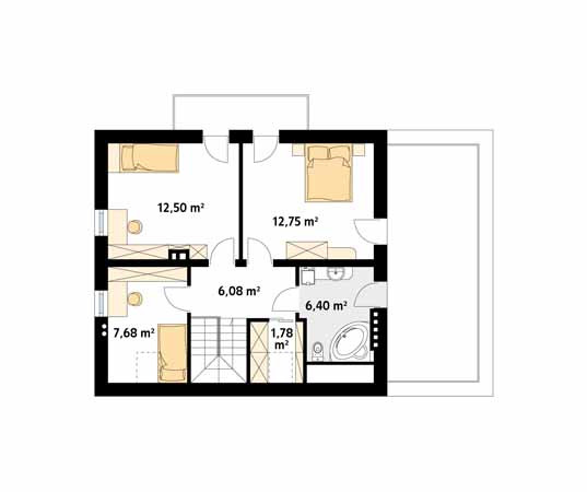 Projekt domu Drozd - rzut poddasza