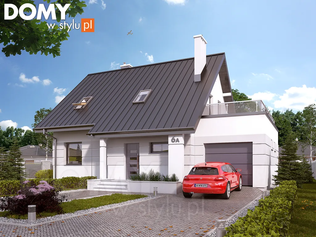 Nowoczesny projekt domu z poddaszem Drozd - wizualizacja frontowa