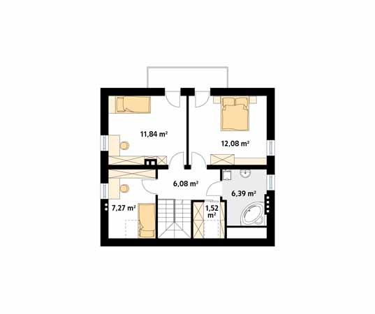 Projekt domu Drozd 2 - rzut poddasza