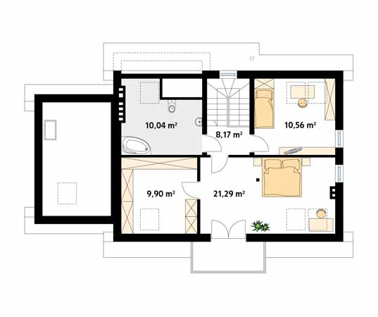 Projekt domu Dudek - rzut poddasza