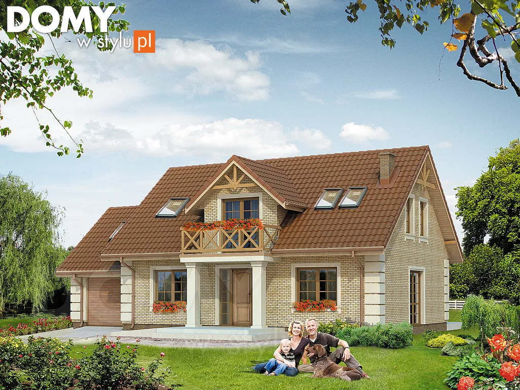 Projekt domu z poddaszem Dudek - wizualizacja frontowa