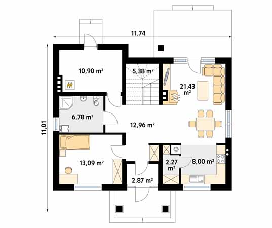 Projekt domu Dudek 2 - rzut parteru