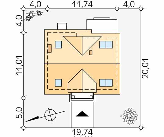 Projekt domu Dudek 2 - usytuowanie na działce