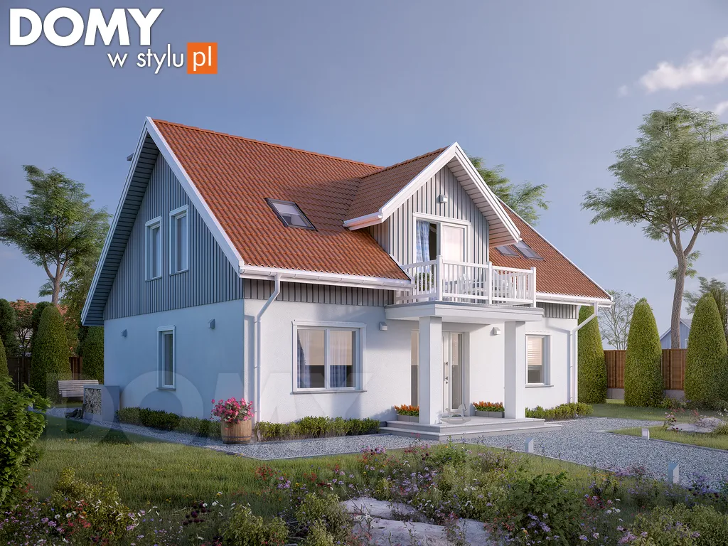 Projekt domu z poddaszem Dudek 2 - wizualizacja frontowa