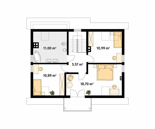 Projekt domu Dudek 2 dr-T - rzut poddasza