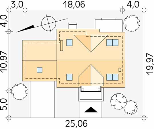 Projekt domu Dudek 3 - usytuowanie na działce
