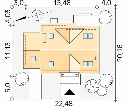 Projekt domu Dudek 4 - usytuowanie na działce