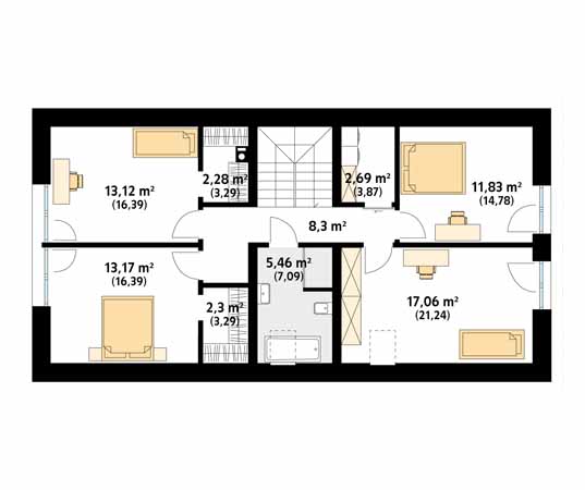 Projekt domu Duo - rzut poddasza