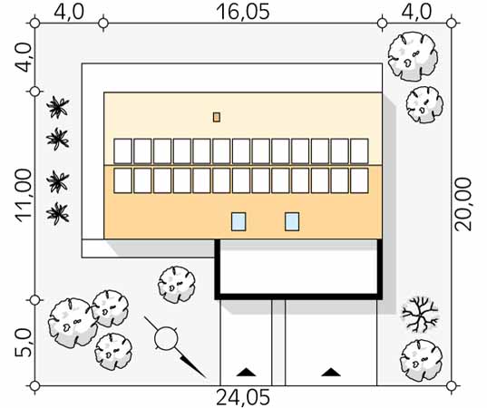 Projekt domu Duo - usytuowanie na działce