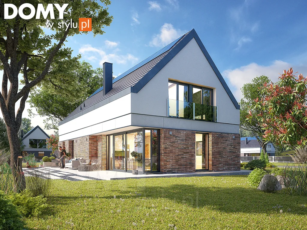 Nowoczesny projekt domu z poddaszem Duo - wizualizacja frontowa