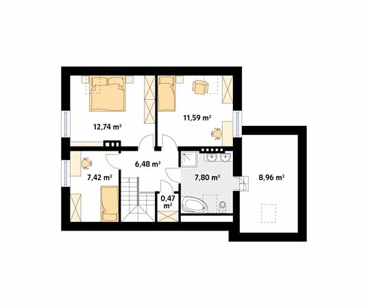 Projekt domu Echo 2 - rzut poddasza