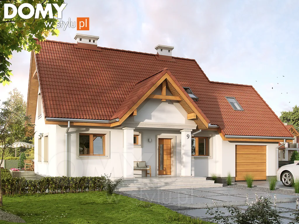 Projekt domu z poddaszem Echo 2 - wizualizacja frontowa