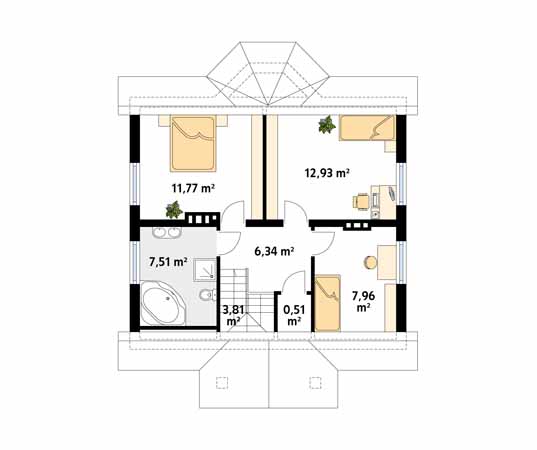 Projekt domu Echo 3 - rzut poddasza