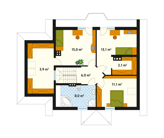 Projekt domu Edyta - rzut poddasza