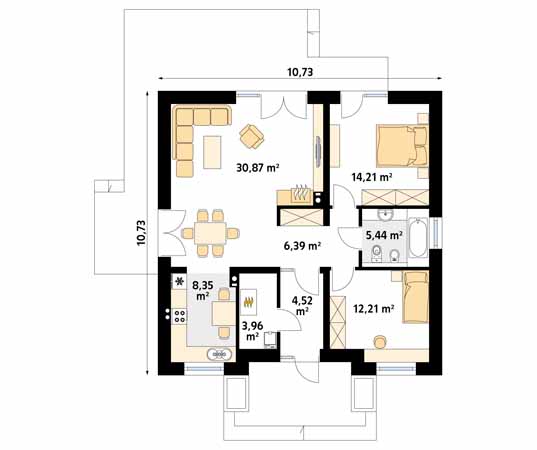 Projekt domu Elka 2 - rzut parteru