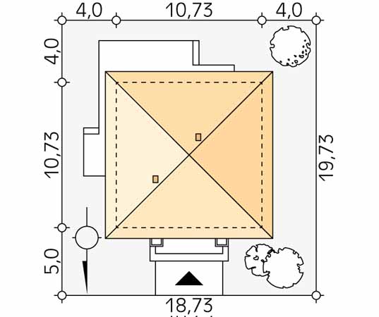 Projekt domu Elka 2 - usytuowanie na działce