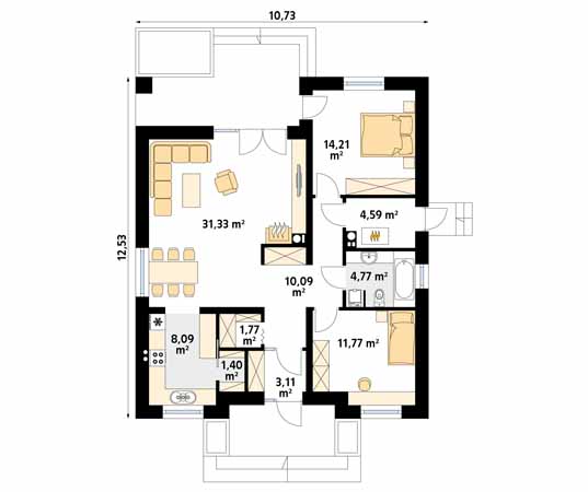 Projekt domu Elka 3 - rzut parteru