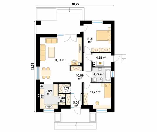 Projekt domu Elka 4 - rzut parteru