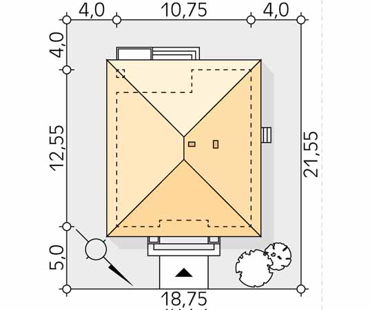 Projekt domu Elka 4 - usytuowanie na działce
