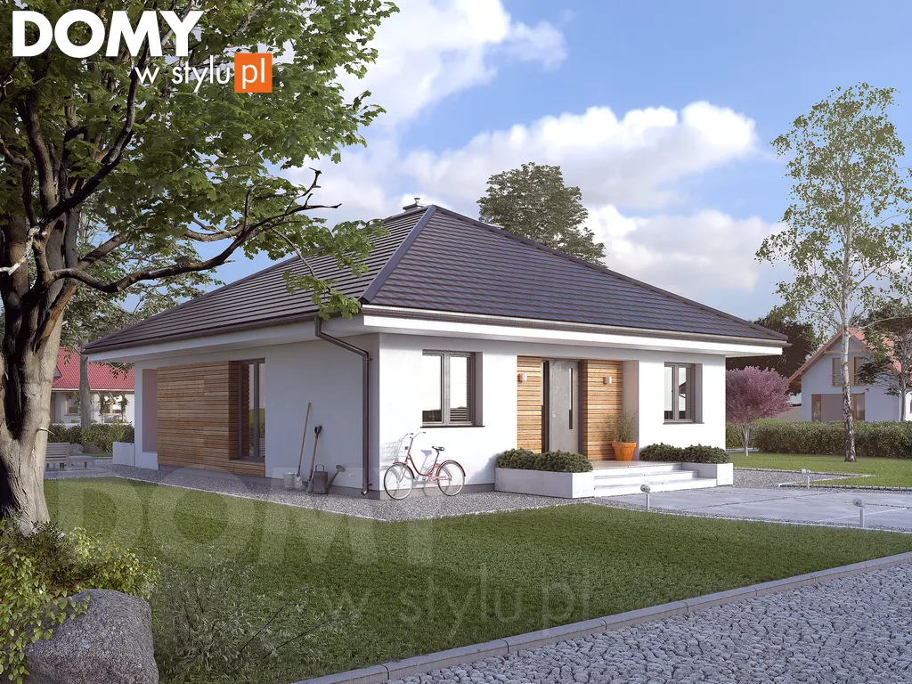 Nowoczesny projekt domu parterowego Elka 4 - wizualizacja frontowa