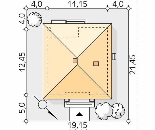 Projekt domu Elka 5 - usytuowanie na działce