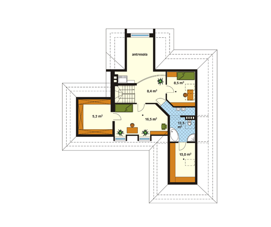 Projekt domu Etiuda - rzut poddasza