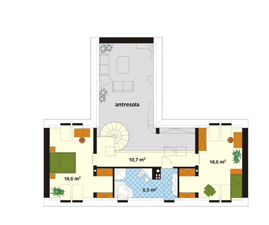 Projekt domu Ewka - rzut poddasza