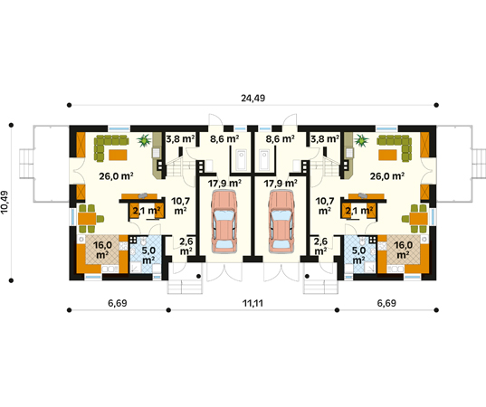 Projekt domu Fagot - rzut parteru