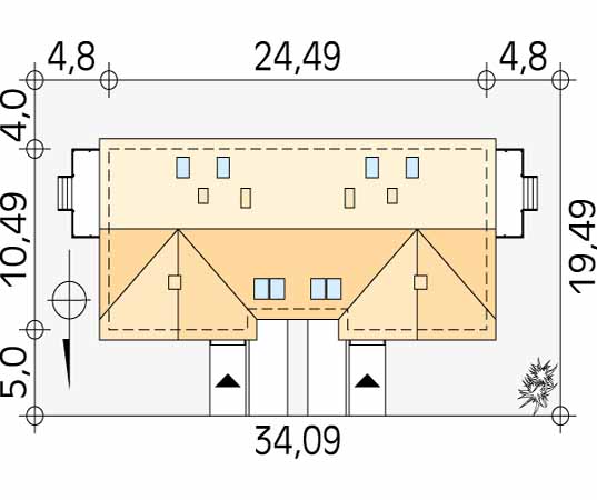Projekt domu Fagot - usytuowanie na działce