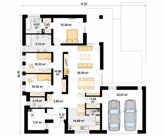 Projekt domu Feniks - rzut parteru