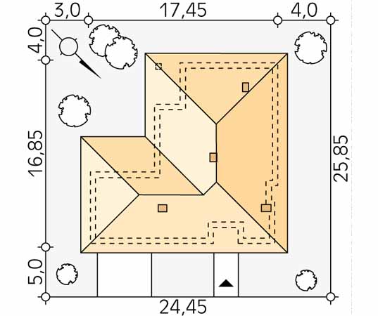 Projekt domu Feniks 2 - usytuowanie na działce
