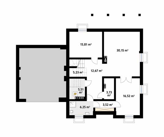 Projekt domu Feria dr-B - rzut piwnicy