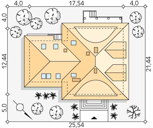 Projekt domu Feria dr-B - usytuowanie na działce