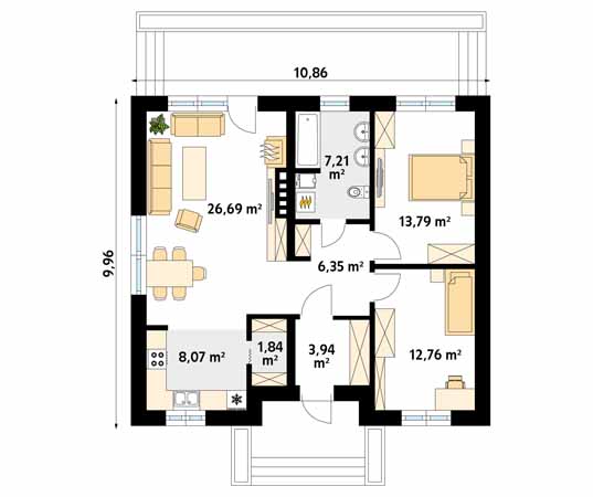 Projekt domu Fistaszek - rzut parteru