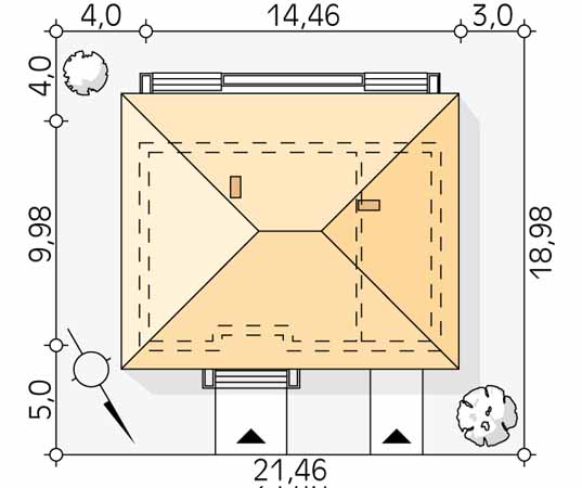 Projekt domu Fistaszek 3 - usytuowanie na działce