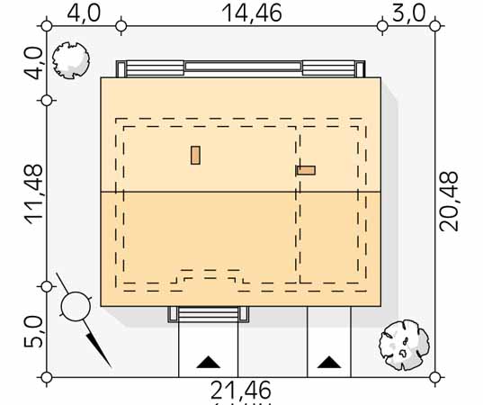 Projekt domu Fistaszek 4 - usytuowanie na działce