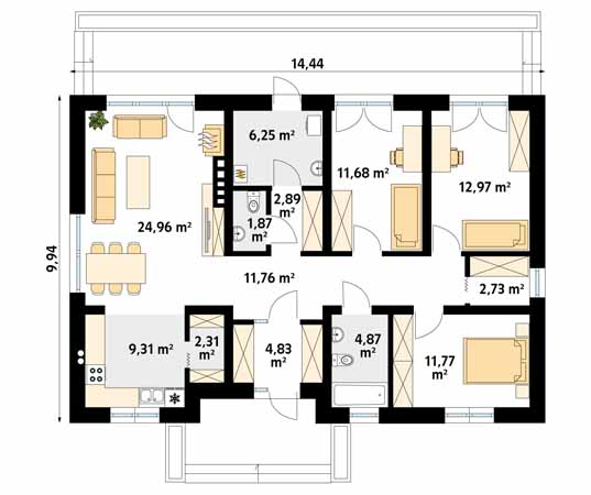 Projekt domu Fistaszek 5 - rzut parteru