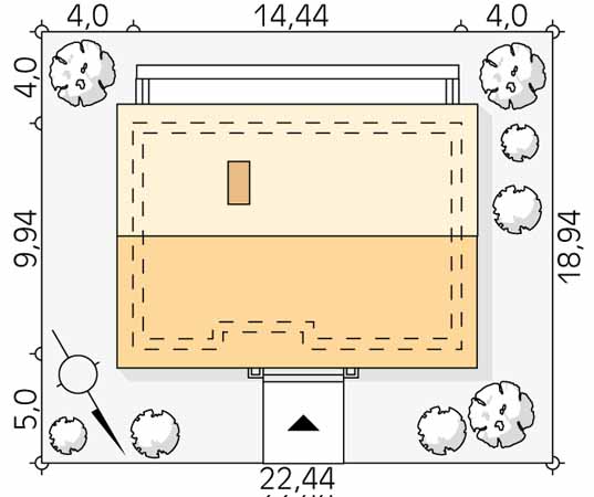 Projekt domu Fistaszek 5 - usytuowanie na działce