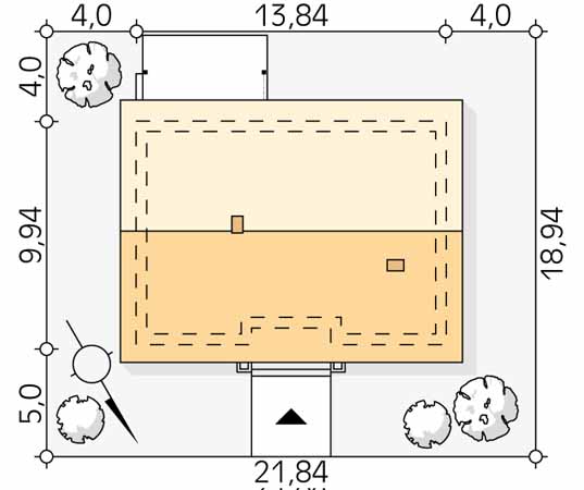 Projekt domu Fistaszek 6 - usytuowanie na działce