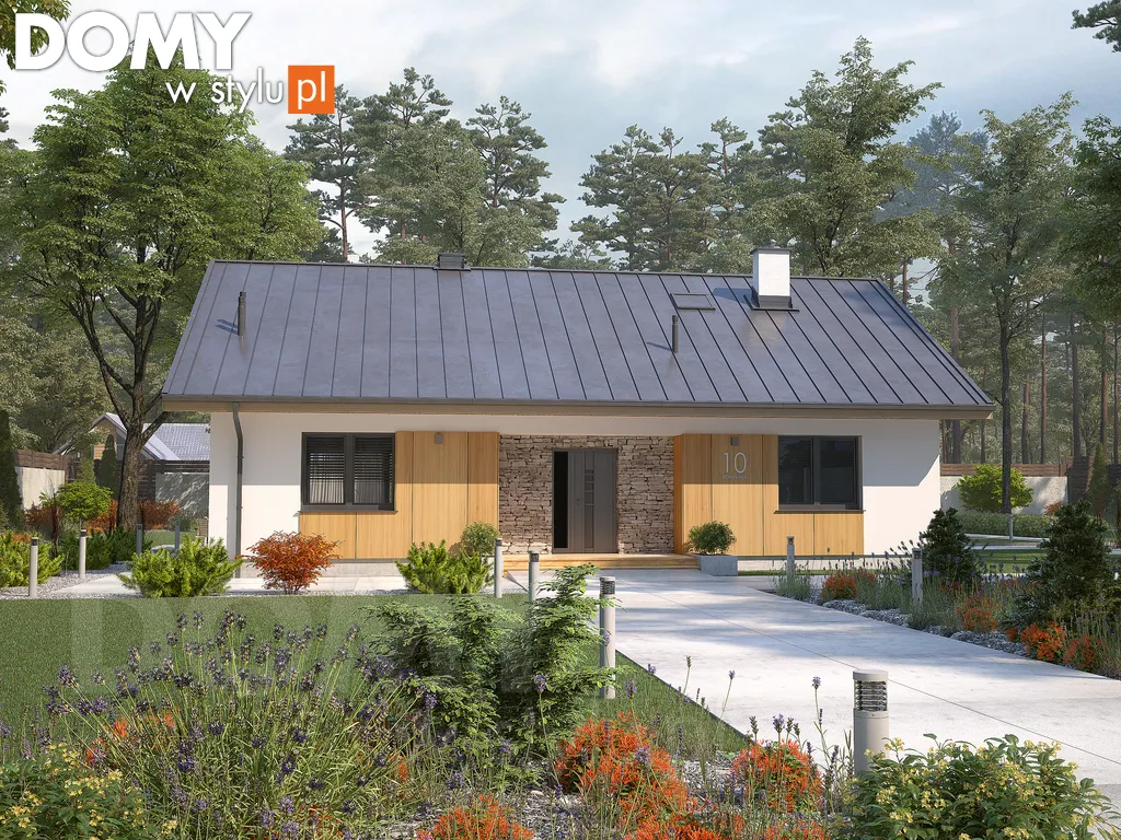 Nowoczesny projekt domu parterowego Fistaszek 6 - wizualizacja frontowa